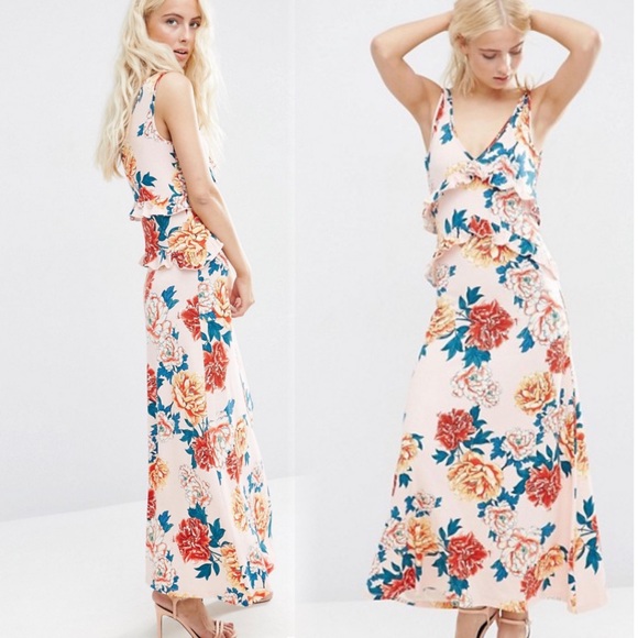 ASOS Dresses & Skirts - ASOS floral print ruffle detail midi dress